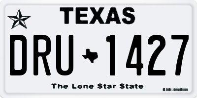 TX license plate DRU1427