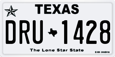 TX license plate DRU1428