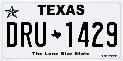 TX license plate DRU1429