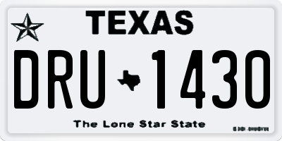 TX license plate DRU1430