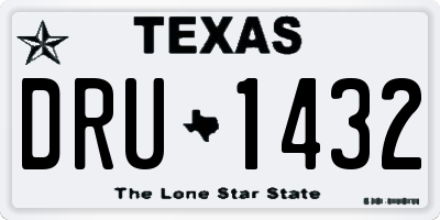 TX license plate DRU1432