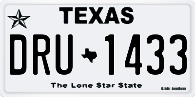 TX license plate DRU1433