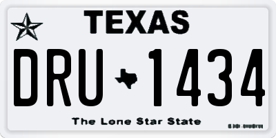 TX license plate DRU1434