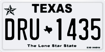 TX license plate DRU1435