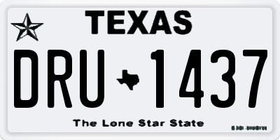 TX license plate DRU1437