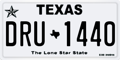 TX license plate DRU1440
