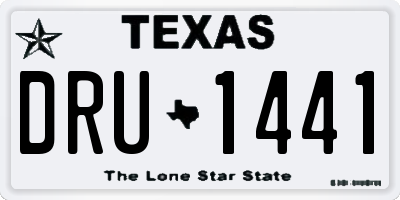 TX license plate DRU1441
