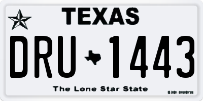 TX license plate DRU1443