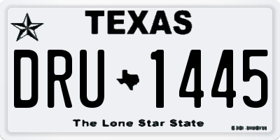 TX license plate DRU1445