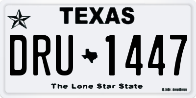 TX license plate DRU1447