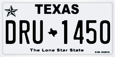 TX license plate DRU1450