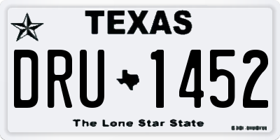 TX license plate DRU1452