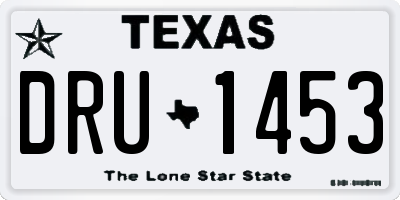 TX license plate DRU1453