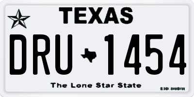 TX license plate DRU1454