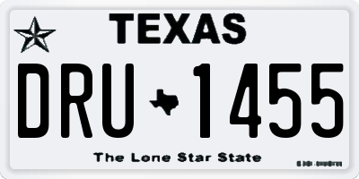 TX license plate DRU1455