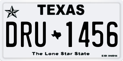 TX license plate DRU1456