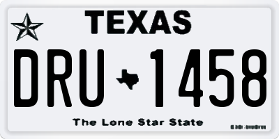 TX license plate DRU1458