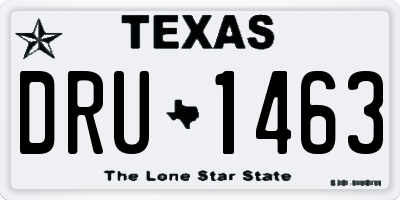 TX license plate DRU1463