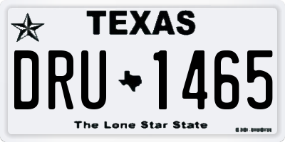 TX license plate DRU1465