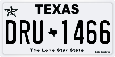 TX license plate DRU1466