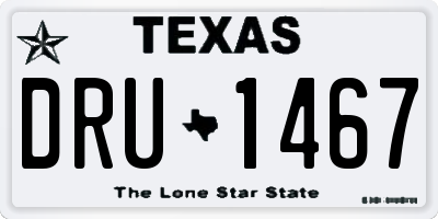 TX license plate DRU1467