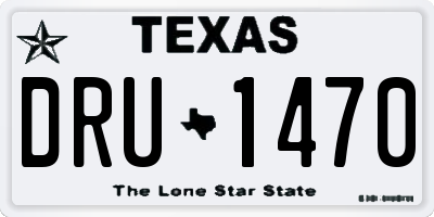 TX license plate DRU1470