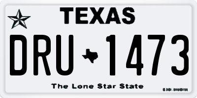 TX license plate DRU1473