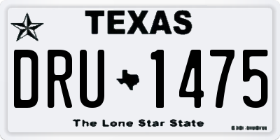 TX license plate DRU1475