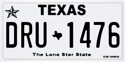 TX license plate DRU1476