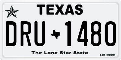TX license plate DRU1480