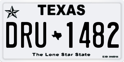 TX license plate DRU1482