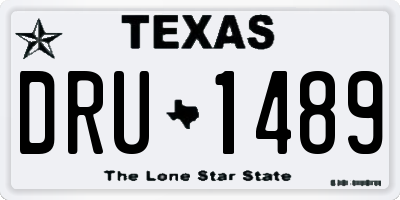 TX license plate DRU1489
