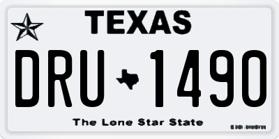 TX license plate DRU1490