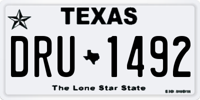 TX license plate DRU1492