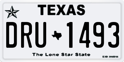 TX license plate DRU1493