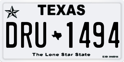 TX license plate DRU1494