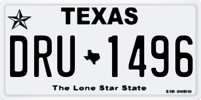 TX license plate DRU1496