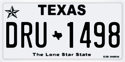 TX license plate DRU1498