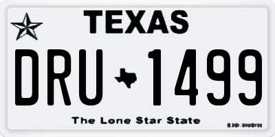 TX license plate DRU1499