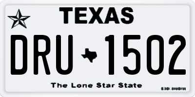 TX license plate DRU1502