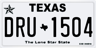 TX license plate DRU1504
