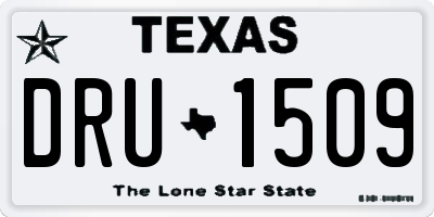 TX license plate DRU1509