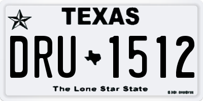 TX license plate DRU1512