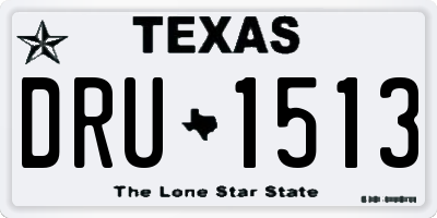 TX license plate DRU1513