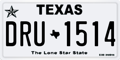 TX license plate DRU1514