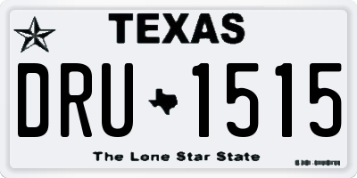 TX license plate DRU1515