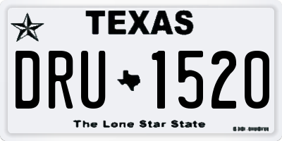 TX license plate DRU1520