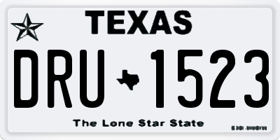 TX license plate DRU1523