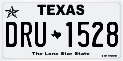 TX license plate DRU1528