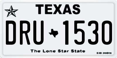 TX license plate DRU1530